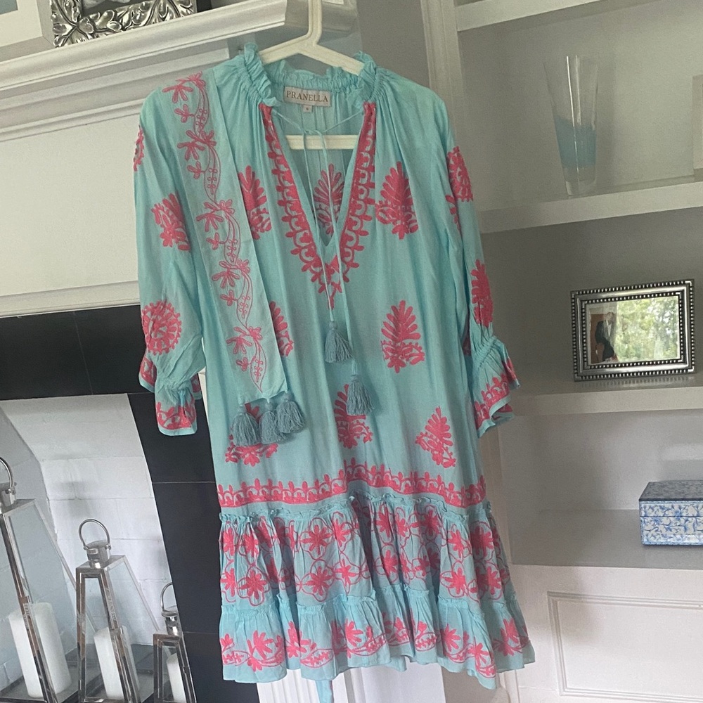 Floral Aqua and Pink Resort Dress. 
Still online. Never worn.